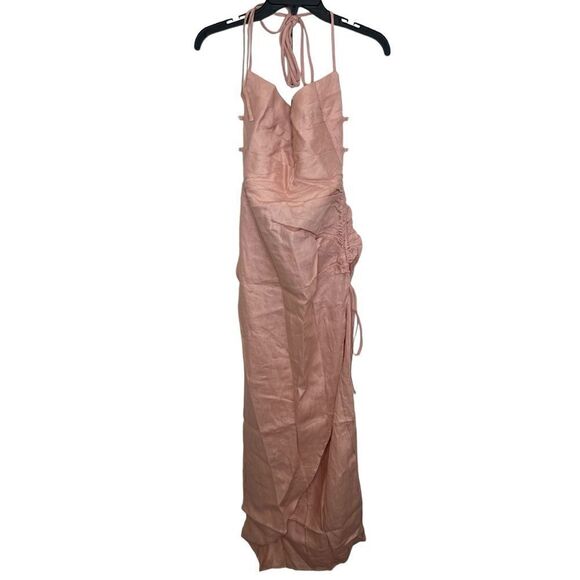 Rumer The Label x Revolve Prima Pink 100% Linen Resortwear LouLou Maxi Dress - Picture 2 of 11